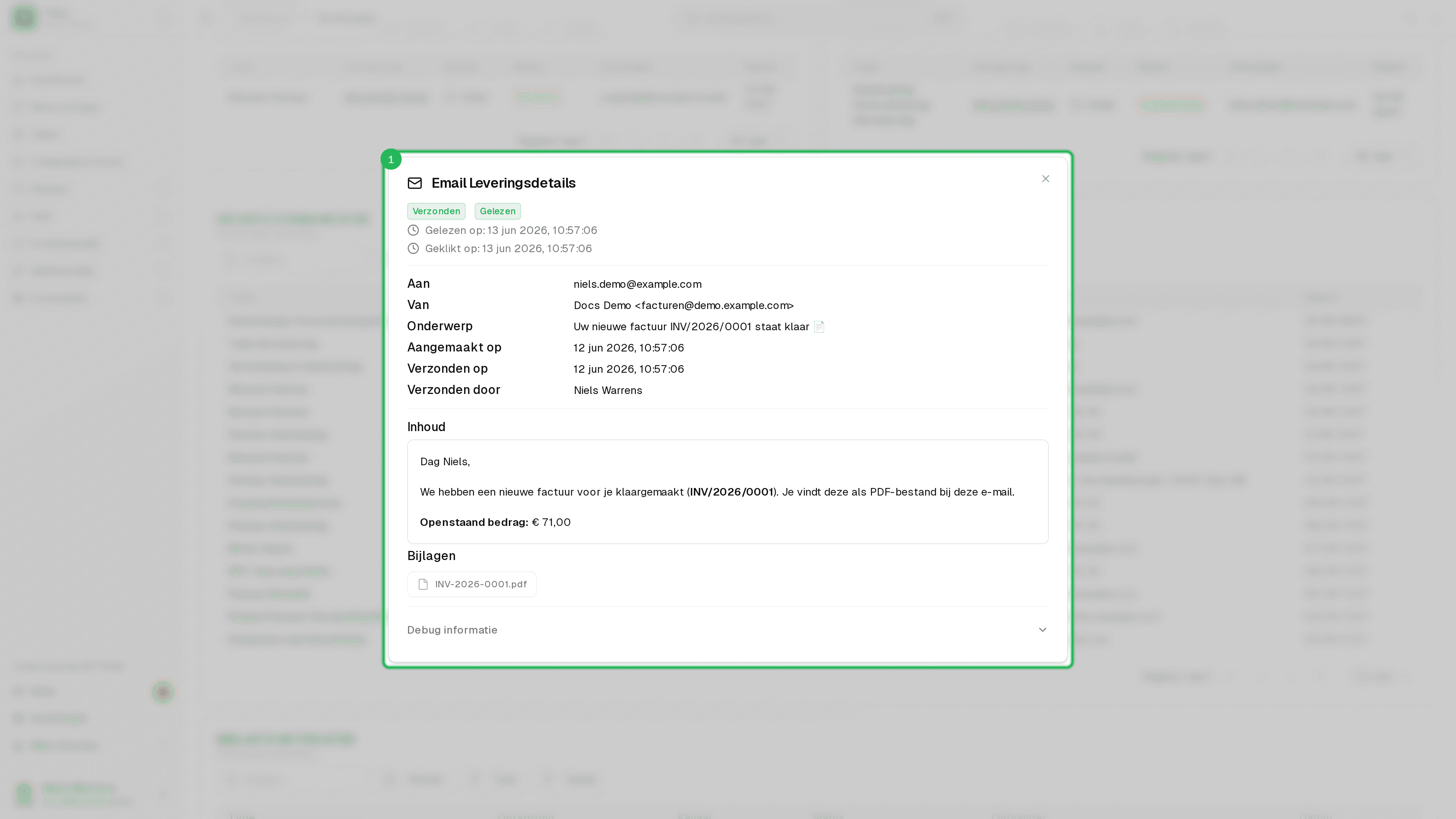 E-mail leveringsdetails - Nieuwe Factuur INV/2026/0001