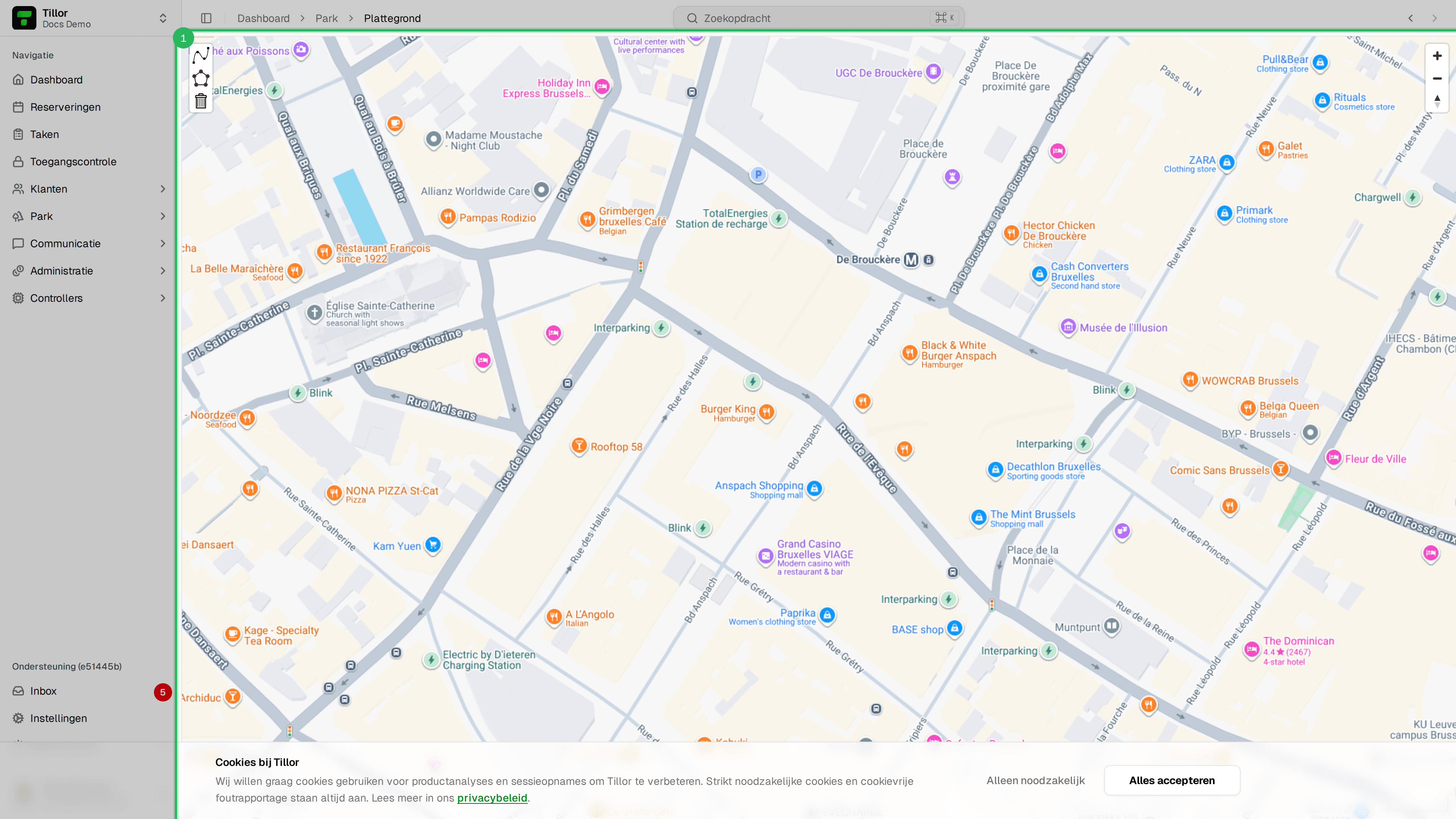 Plattegrond met ingetekend terrein 12